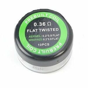 PREBUILT FLAT TWISTED 0.36Ω PACK COM 10 - COIL'S PREBUILT COIL
