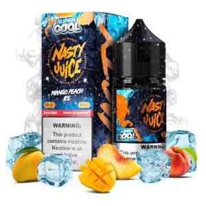 LÍQUIDO MANGO PEACH ICE Nicsalt Nasty Super Cool: manga, pêssego e frescor intenso para uma experiência premium. Compre agora!