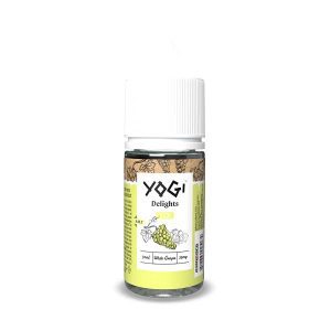 Conheça o LÍQUIDO WHITE GRAPE DELIGHTS: uva branca refrescante, perfil equilibrado e nic salt Yogi para uma experiência marcante no pod.