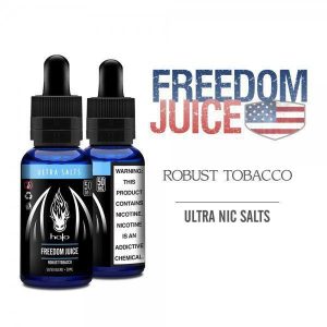 Conheça LÍQUIDO NICSALT FREEDOM JUICE Robust Tobacco da Halo: sabor marcante, nicotina salt e experiência prática para seu pod.