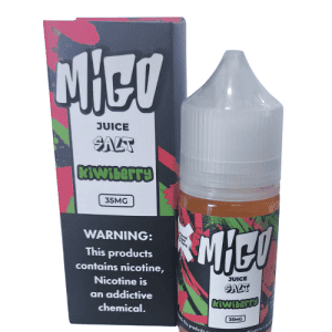 LÍQUIDO NICSALT KIWIBERRY ICE MIGO: sabor marcante de kiwi, frutas vermelhas, frescor intenso. Garanta o seu pedido online hoje.