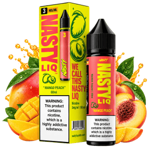Experimente o LÍQUIDO FREEBASE MANGO PEACH da Nasty Liq: descubra uma combinação frutada, equilibrada, marcante e ideal para sua vaporização diária.