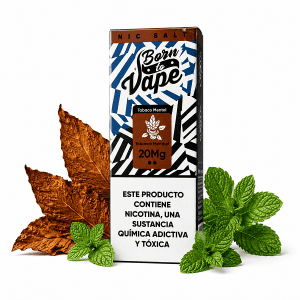 Experimente LÍQUIDO TABACO MENTHOL NICSALT Born to Vape, com perfil equilibrado, frescor mentolado e vaporização prática para pods.