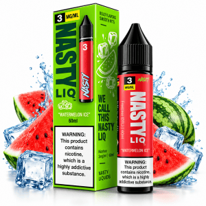 LÍQUIDO FREEBASE WATERMELON ICE da Nasty Liq: melancia refrescante, toque gelado, sabor marcante. Veja detalhes, escolha o seu online.