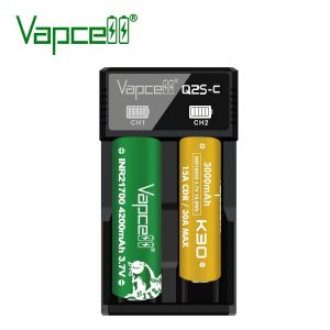 Compre o CARREGADOR Q2S-C PORTABLE & da VAPCELL e carregue baterias compatíveis com praticidade, segurança e ótimo desempenho.