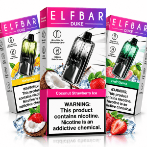 Conheça o POD DUKE 35K ELFBAR com 35.000 puffs e 5% de nicotina. Consulte sabores, condições e compre com praticidade na Yes Vape Brasil.