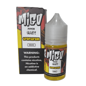 LÍQUIDO NICSALT TROPICREM ICE – MIGO: sabor tropical cremoso, frescor marcante e vaporização equilibrada para seu pod. Compre online!