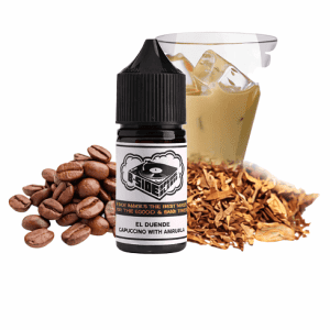 LÍQUIDO NICSALT EL DUENDE com sabor capuccino cremoso e equilibrado. Ideal para pods compatíveis, entrega praticidade e uma experiência marcante.