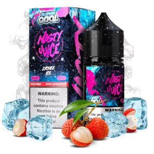 Compre LÍQUIDO LYCHEE ICE NICSALT da Nasty Super Cool: experimente lichia frutada, frescor intenso, aroma marcante, praticidade para seu pod.