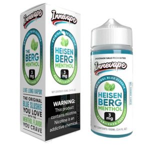 Conheça o LÍQUIDO HEISENBERG MENTHOL FREEBASE da Innevape: frescor intenso, sabor equilibrado e vapor marcante para elevar sua experiência no vape.