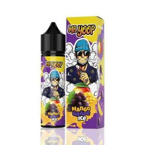 Compre LÍQUIDO MANGO GRAPE ICE da Mr. Yoop; descubra manga suculenta, uva marcante, frescor intenso para uma vaporização memorável.