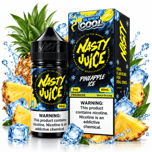 Descubra o LÍQUIDO PINEAPPLE ICE SUPER da Nasty: abacaxi tropical, frescor intenso e vapor equilibrado para transformar sua rotina. Compre já!